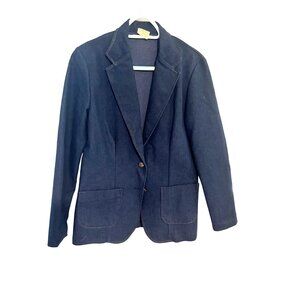 Vintage Shirley Of Atlanta Womens Denim Blazer Jacket Size 14